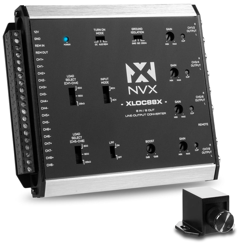 NVX XLOC88X 8 inputs / 8 outputs High Voltage Active Line Output Converter with Impedance Matching and Remote Level Control 8 Input | 8 Output