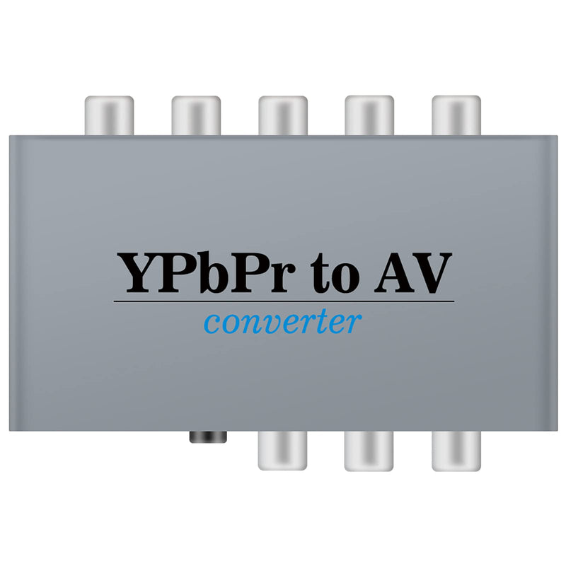 Component to AV Adapter, YPbPr to CVBC Converter + R/L, Supports 1080P Video Audio, for DVD PSP to HDTV Monitor