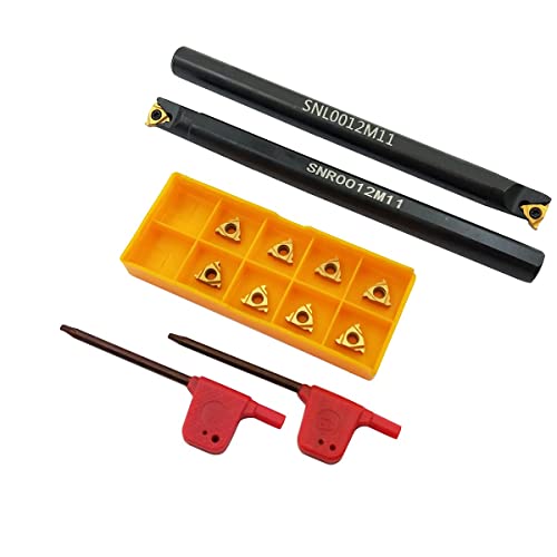 SNR0012M11 + SNL0012M11 Internal and External Tap Rotary Tool Holder with 5pcs 11IR A60 + 5pcs 11ER A60 Threading Inserts | ASZLBYM inner turning chisel external thread CNC lathes turning tool indexable carbide turning inserts