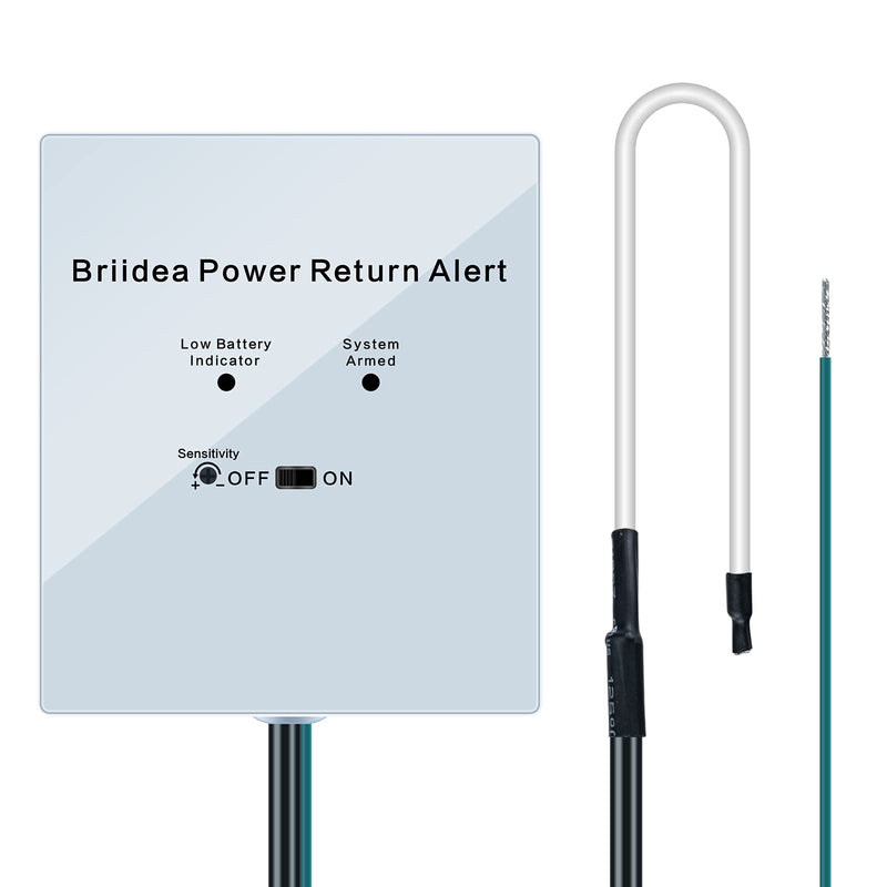 Power Return Alarm, Briidea Utility Power Back on Alert for Generator, Loud Siren with LED Indicator white