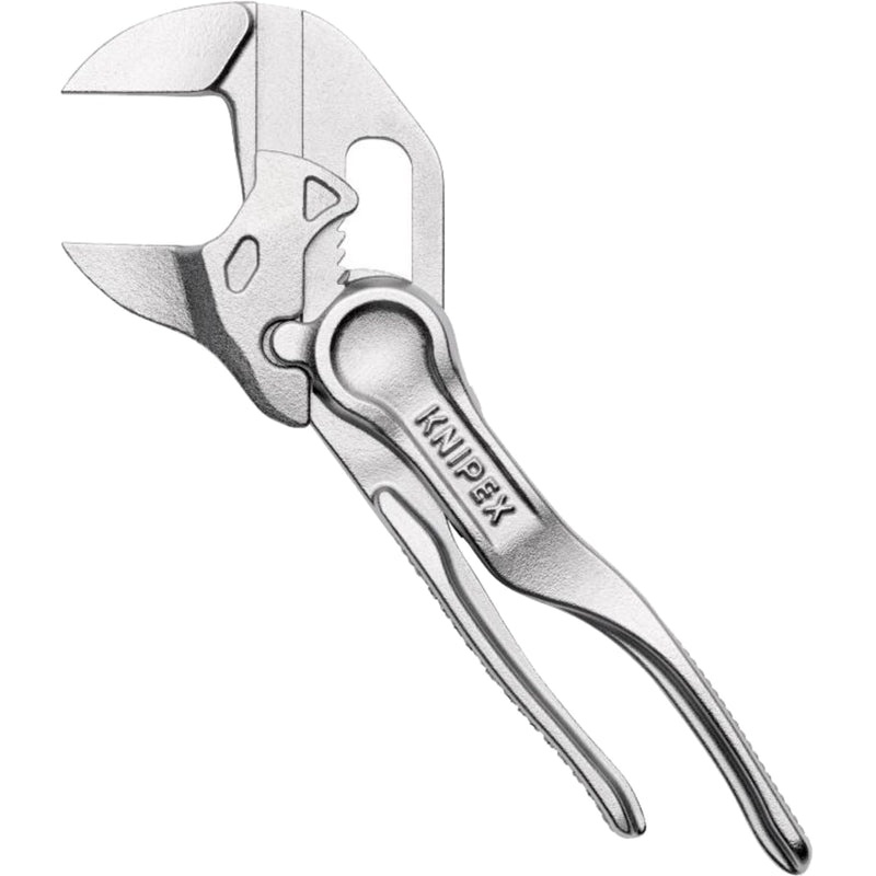 KNIPEX Pliers Wrench XS, Chrome-Plated, 100 mm, Grips Continuously Up to 21 mm, Small Pliers Wrench, Edc, 86 04 100 Single