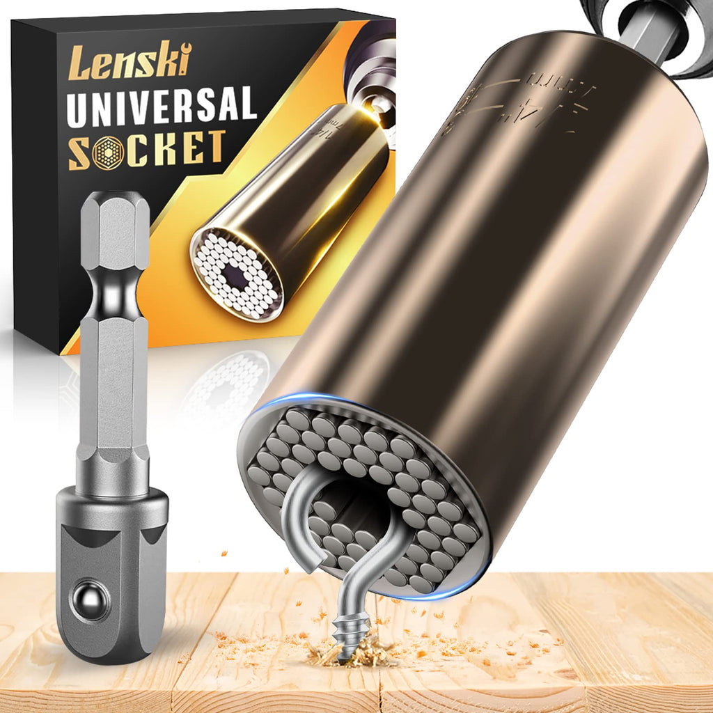 Lenski Stocking Stuffers for Adults Men, Super Universal Socket Gifts for Men, Christmas Gifts for Men, Mens Gifts for Dad Him Grandpa, Dad Gifts for Men Who Have Everything Cool Stuff Gadgets for Men Black Gold