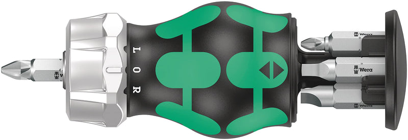 Wera 05008886001 Kraftform Kompakt Stubby magazine RA 4, Stubby Ratchet Screwdriver with Bit Magazine, 6 Pieces KK Stubby Magazin RA 4