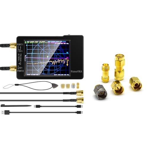 AURSINC NanoVNA-H Vector Network Analyzer 10KHz -1.5GHz | HF VHF UHF Antenna Analyzer Measuring S Parameters, Voltage Standing Wave Ratio, Phase, Delay, Smith Chart (with SMA Calibration Kit 5pcs)