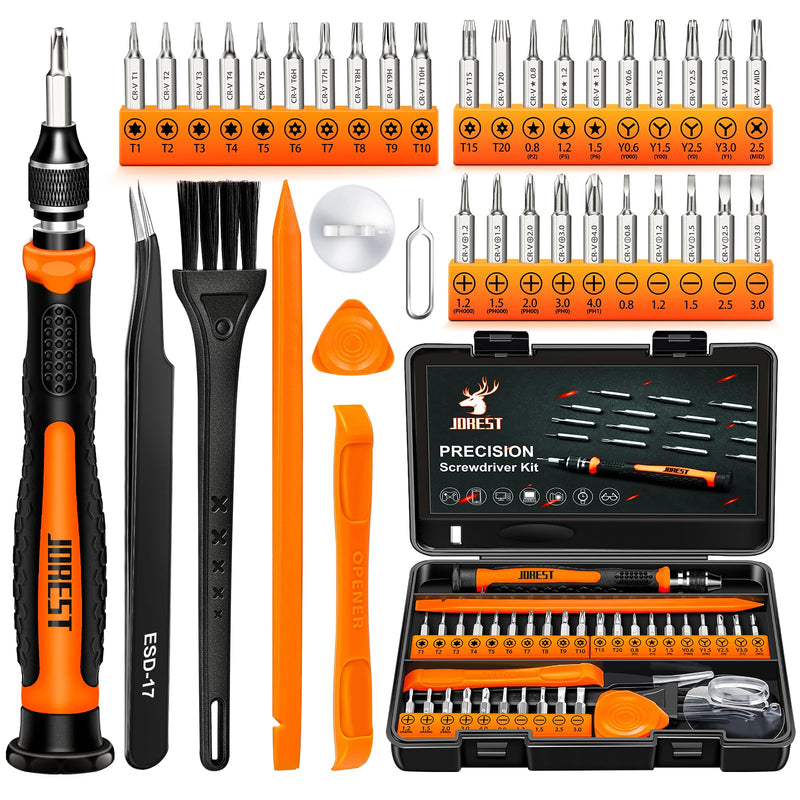 JOREST 38Pcs Small Precision Screwdriver Set with Torx T5, T6, Y00, Mini Repair Tool Kit for Macbook, Computer, Laptop, iPhone, PS4 PS5, Xbox, Switch, Eyeglasses, Watch, Ring Doorbell, Electronic, etc 38 in 1 CRV