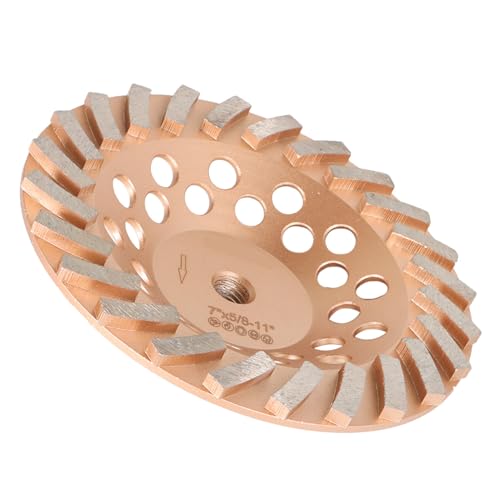 findmall 7 Inch 24 Turbo Diamond Segments 5/8 Inch -11 Arbor Grinding Wheels Diamond Cup Grinding Wheels Fit for Concrete and Masonry Available