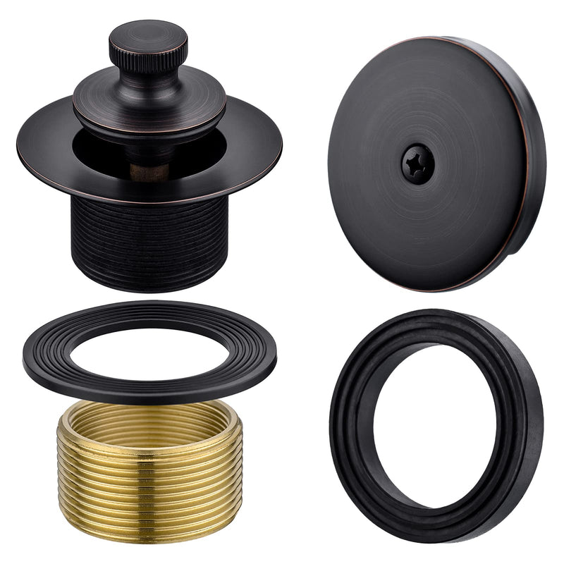 Brass Bathtub Drain Kit, Lift and Turn Tub Drain Kit with Overflow Faceplate, Oil Rubbed Bronze 1-hole