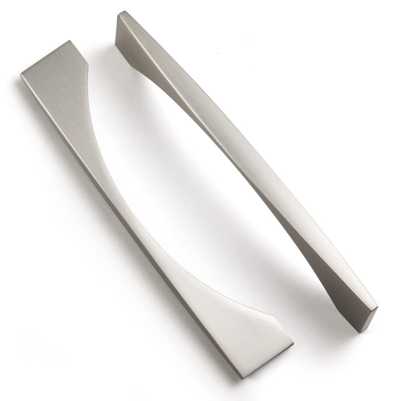 Goo-Ki 5.04''(128mm) Hole Center Brushed Nickel Cabinet Handle, Satin Nickel Cabinet Pull,Modern Drawer Handle,Cabinet Hardware,6 Packed 5'' Hole Centers