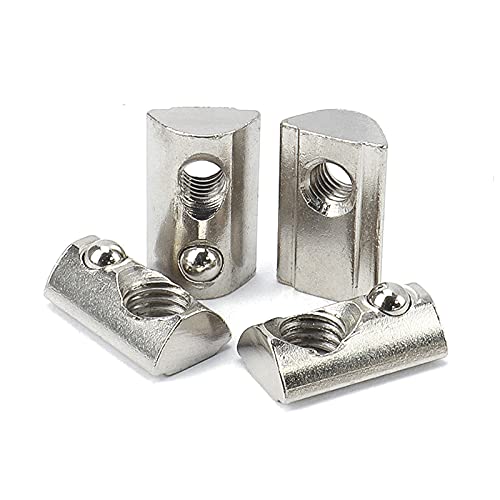 20 Pcs 4545 Series T Spring Nut, M8 Thread Roll in Spring Post Assembly T Nuts Hammer Head Fastener Nut Drop in T-Nut for 45 Series Aluminum Extrusion Profile T Slot 10mm for 3D Printer (M8) 4545 Series M8