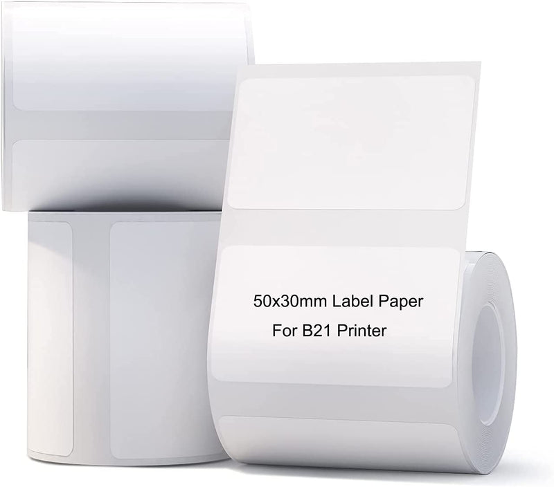 [Australia - AusPower] - Label Paper for Niimbot Printer, Thermal Label Sticker ro Niimbot B21 Label Printer (50*30mm-6 Rolls) 50*30mm-6 rolls 