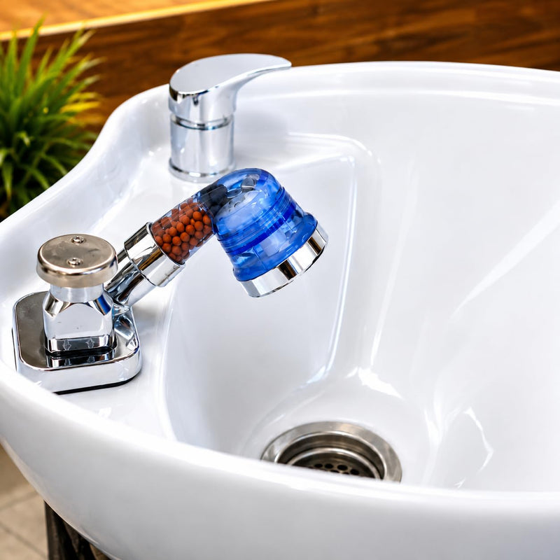 Socila Blue Sprayer Head 3 Function With Filter For Shampoo Bowl, High Pressure And Water Saving, Filter For Dry & Frizz Hair