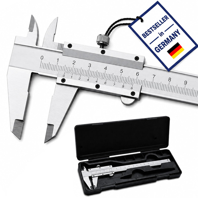 Retoo Vernier Calliper 150 mm Analogue Stainless Steel Locking Screw | 0.02 mm accuracy, for household and industrial use for versatile measurements