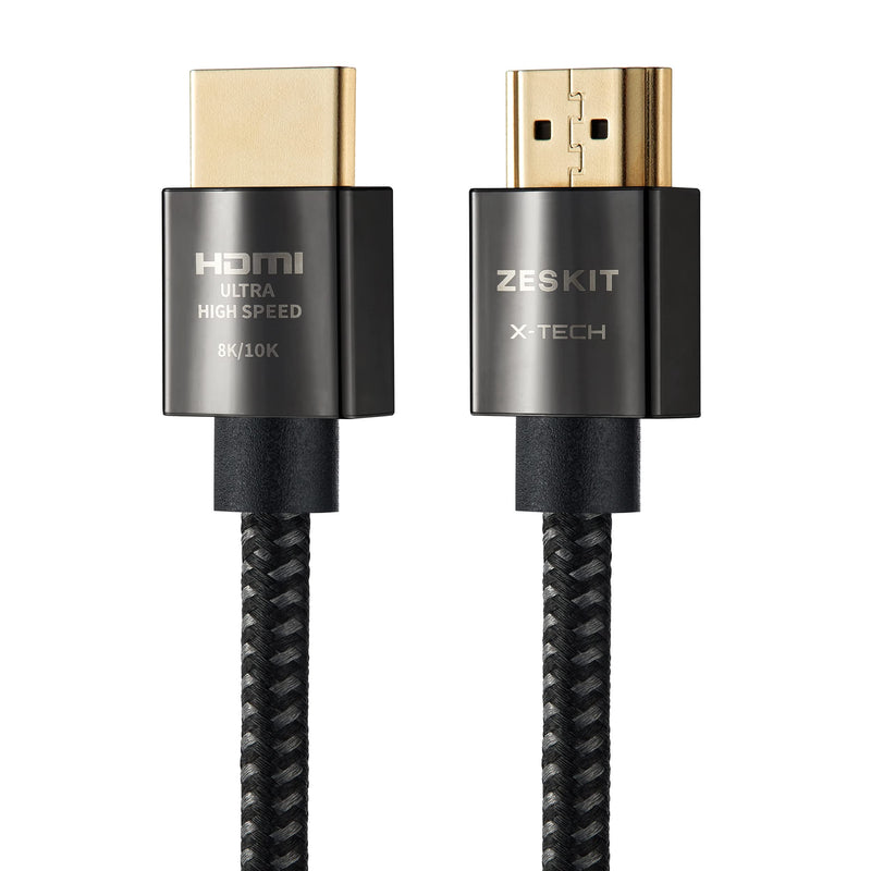 Zeskit X-Tech 48Gbps Ultra High Speed HDMI Cable 10ft, 8K60 4K120 144Hz eARC HDR HDCP 2.2 2.3 Compatible with Dolby Vision Apple TV 4K Roku Sony LG Samsung Xbox Series X RTX 3080 PS4 PS5 10 ft