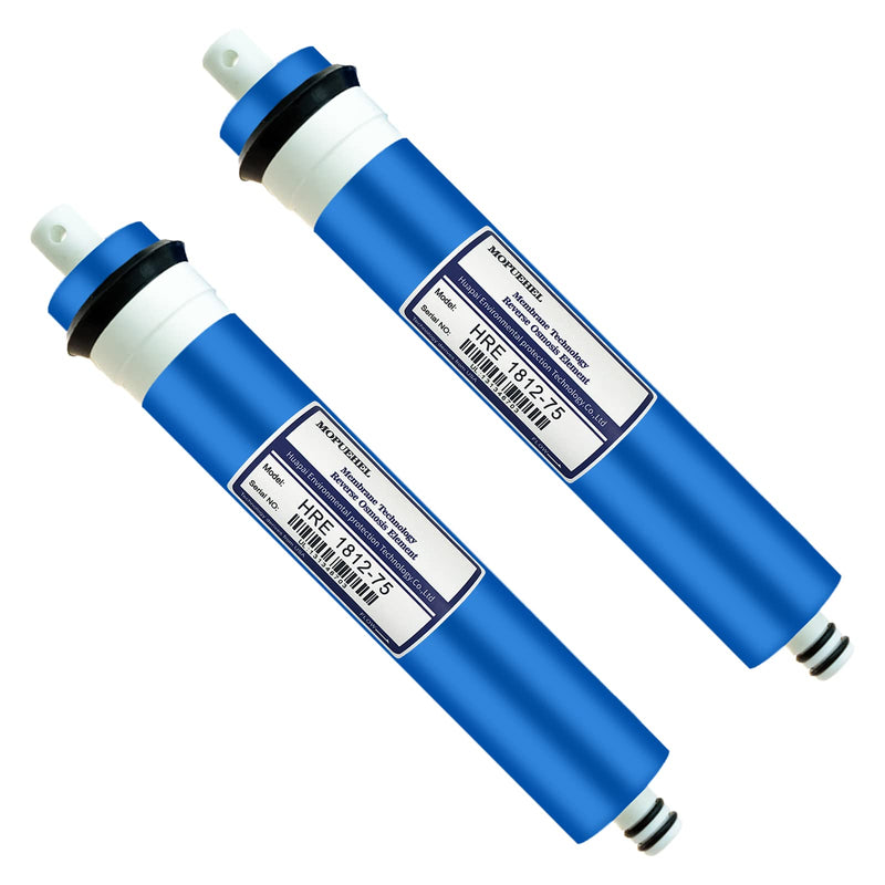 75 GPD RO Membrane Filter Replacement, Reverse Osmosis Membranes, Compatible for iSpring RCC7 / RCC7AK / RCC7P / RCC7P-AK / RCC7D / RCC7U, APEC ROES-UV75-SS/ROES-UV75 / ROES-PH75 (2 Pack) 75 GPD 2P
