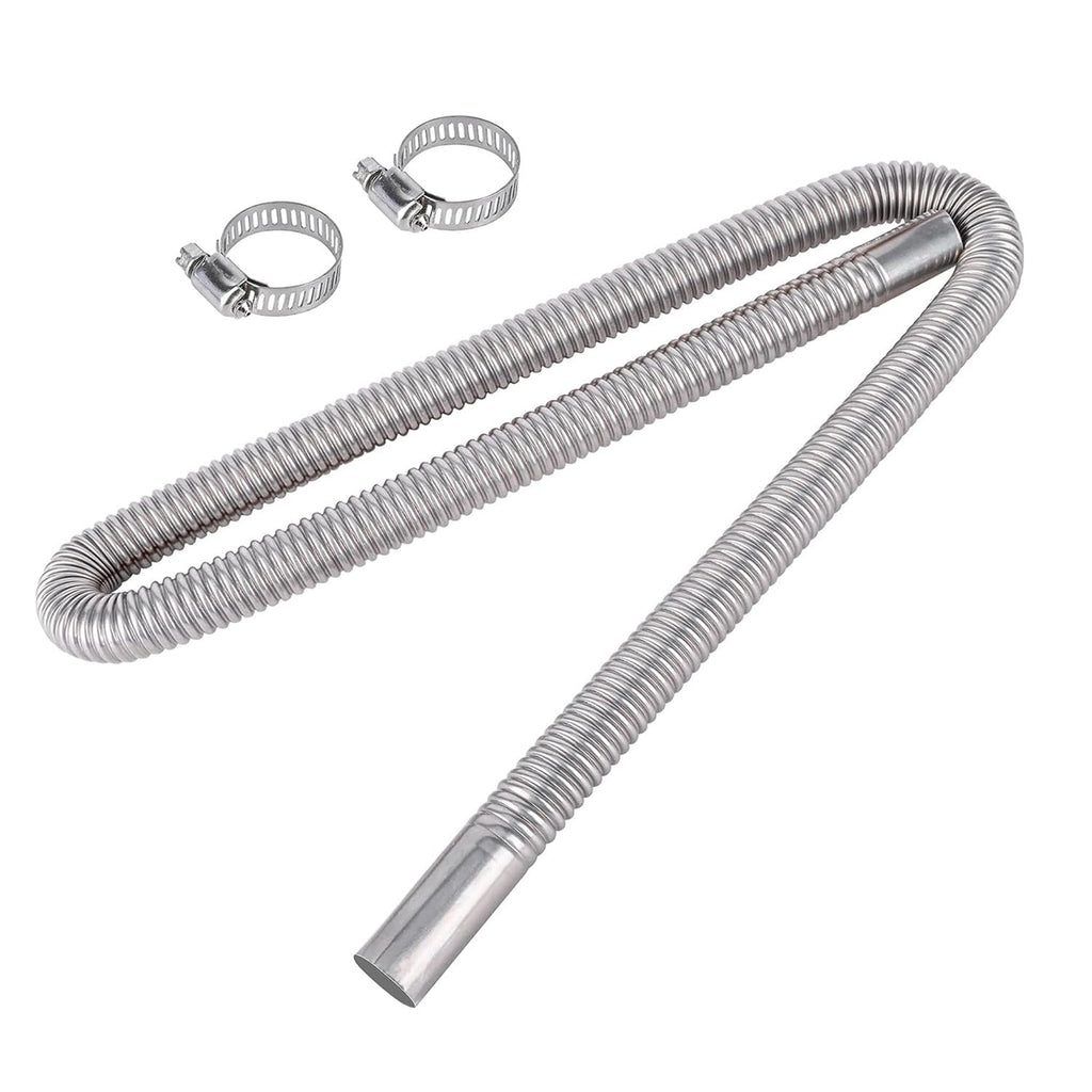 Parking Air Heater Exhaust Pipe, 2.5CM/1in Inner Stainless Steel Exhaust Pipe Parking Air Heater Fuel Tank Diesel Gas Vent Hose (120cm) 120cm