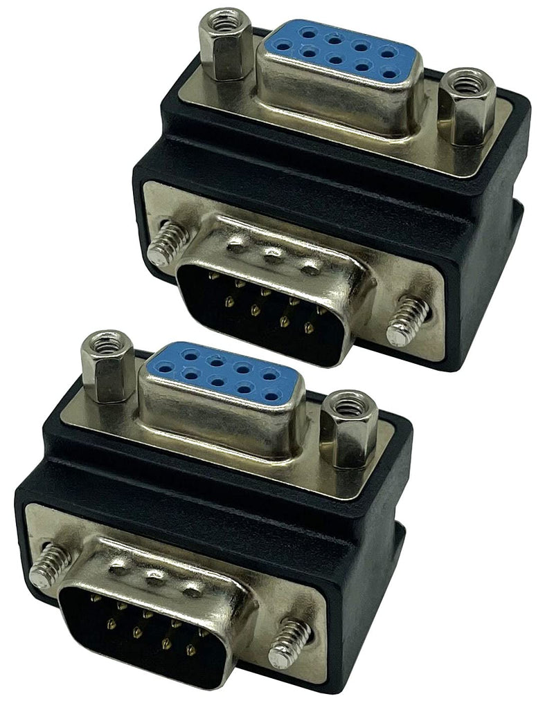 Dafensoy RS232 DB9 Pin Male to Female 90 Degree Changer Coupler Adapte Connecter 2-Pack
