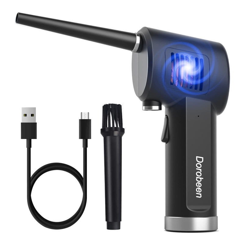 DOROBEEN Compressed Air Duster, Cordless Portable Rechargeable Compressed air, 33000 RPM Electric Air Duster for Computer Keyboard Electronics Cleaning, Built-in Battery Electronic Blower (Black) DO-TAD03