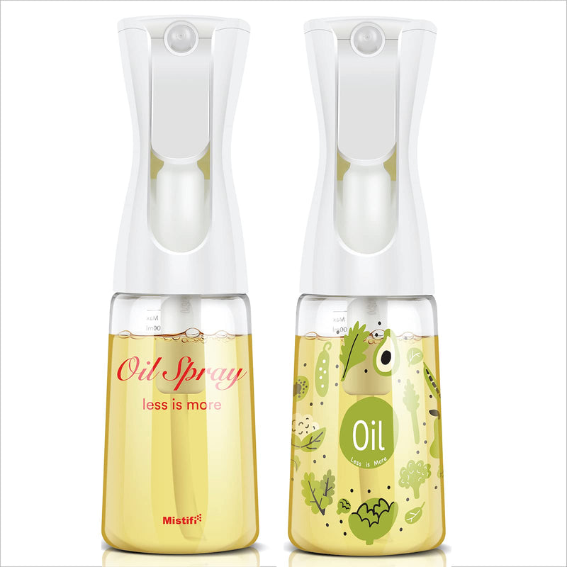Mistifi Oliver Oil Sprayer for cooking, Spray bottle 6oz, Non-Aerosol Refillable Dispenser Oil Mister (set of 2) Set