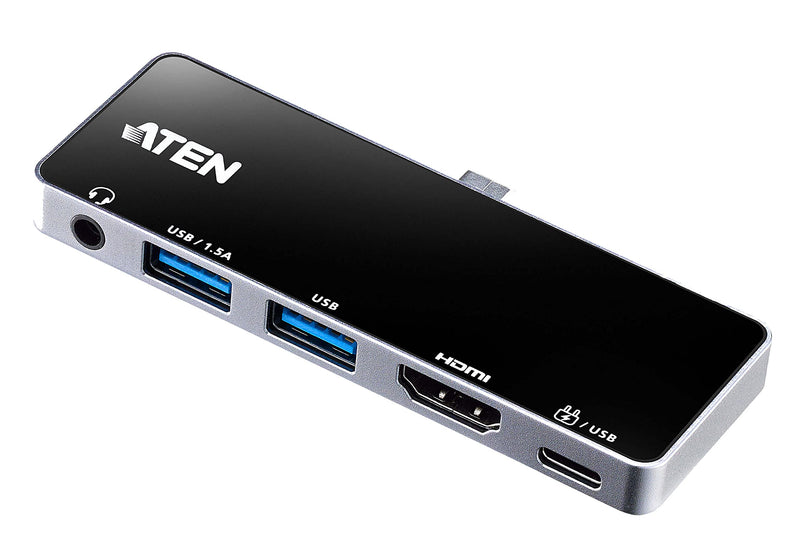 ATEN 5-in-1 USB-C Travel Dock w/Audio Port, 92W PD, 3840 x 2160 60Hz 30Hz, USB 3.2 Thunderbolt 3, HDMI, 3.5mm Mic, Headphone for Windows, Mac, iPad, Android Mobile, Laptop, Desktop UH3238