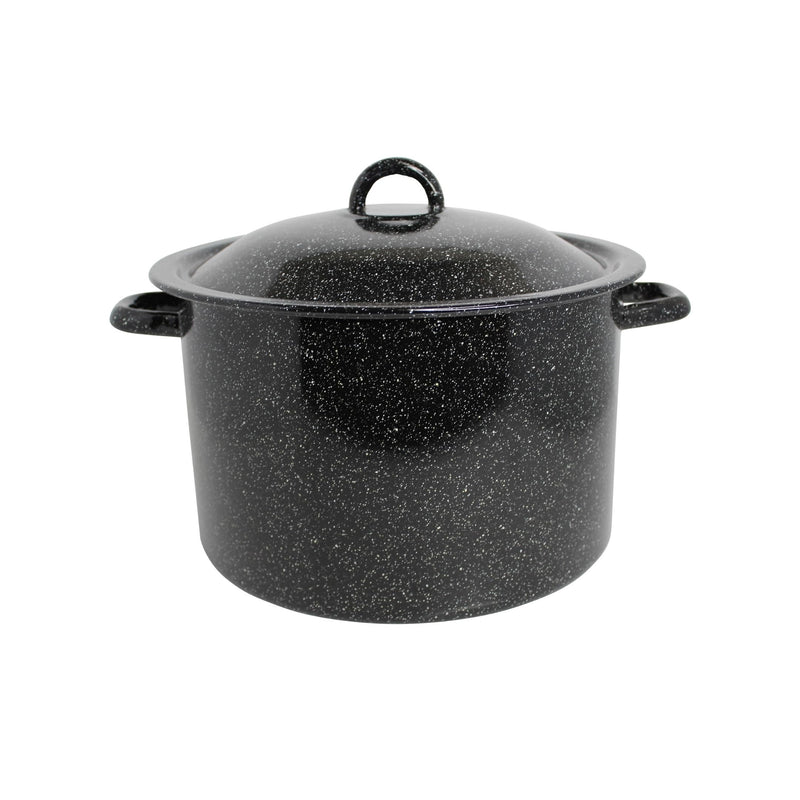 MIRRO 7.75qt Enamel Stock Pot, Black 7.8 Quarts