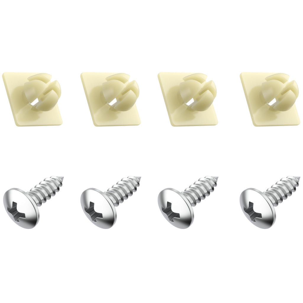 Stainless Steel Screws with Nylon Inserts for Securing License Plates, Frames & Covers 4755299 3907444 A11719 (Set of 4) 8