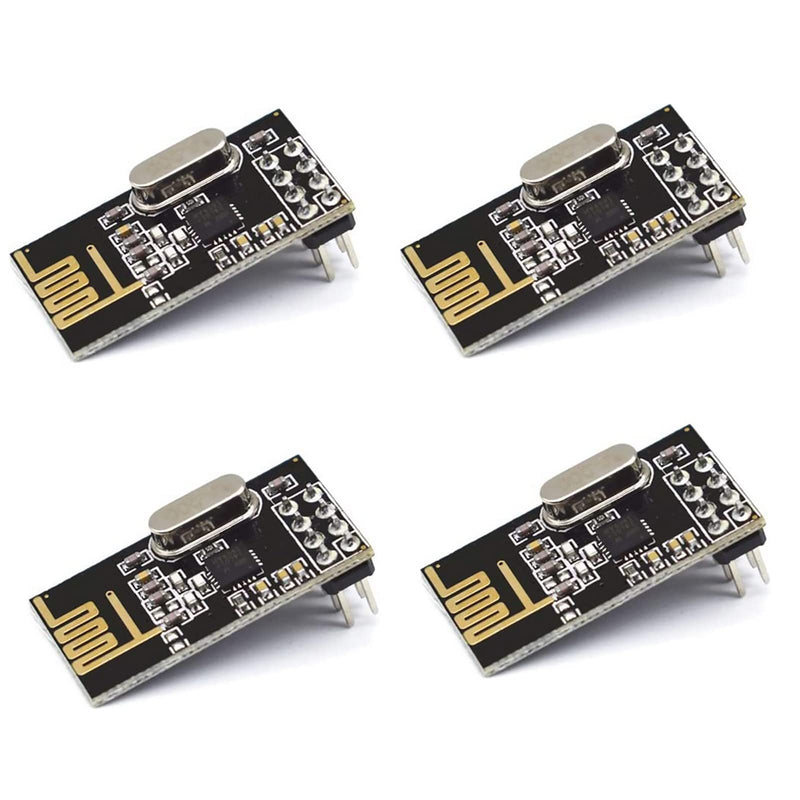 2.4 GHz Wireless RF Transceiver Module, DIP-8, 5mW, 7dBm, 150~240 m, PCB Antenna, Compatible with nRF24L01+, Pack of 4 7dB, DIP-8