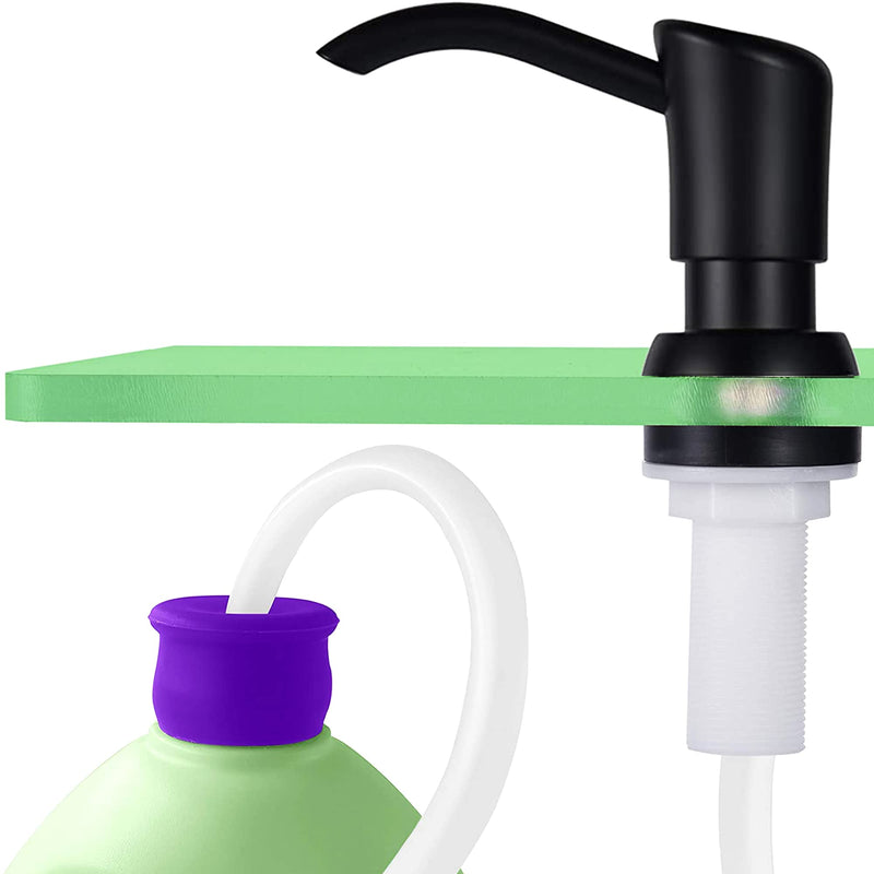 GAGALIFE Built in Counter Soap Dispenser for Kitchen Sink and Soap Dispenser Extension Tube, Anti-Leakage Upgrade with 40" Soap Tube, No More Top Refill (Matte Black) Matte Black