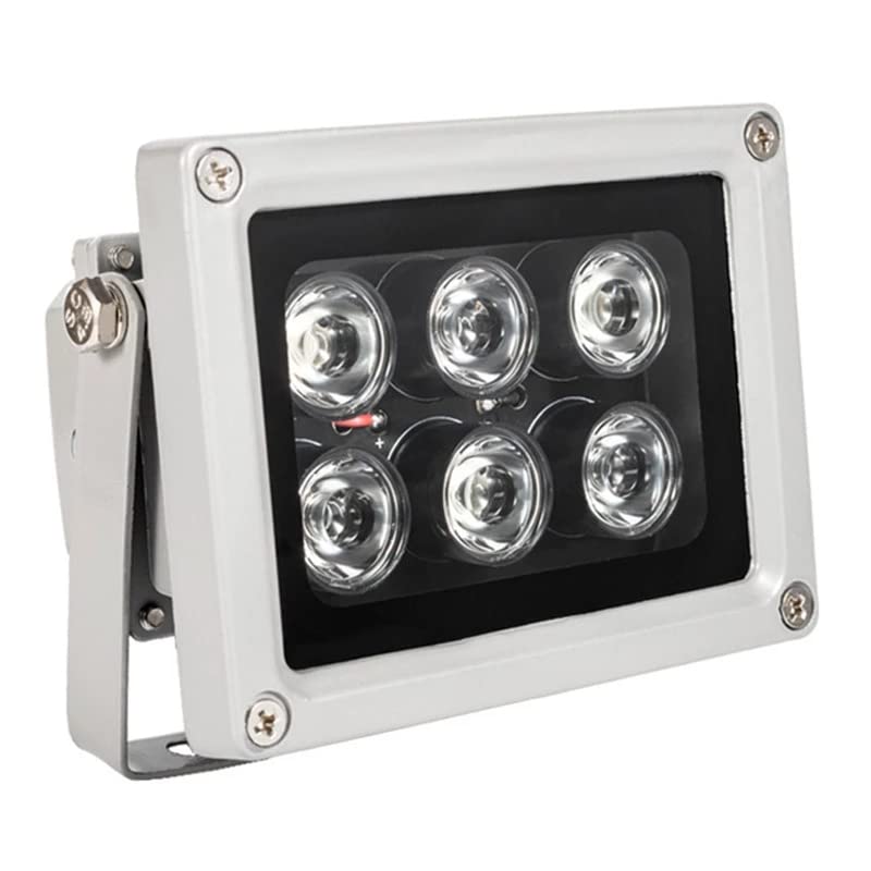 Infrared Illuminator, 940nm 6 LEDs 60 Degree Wide Angle IR Illuminator for Night Vision,Waterproof LED Infrared Light for CCTV Camera, Security Camera, No Power Adapter 940nm IR 60 degree