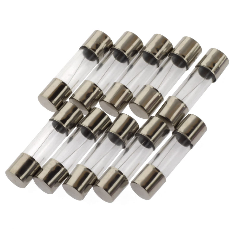 SeKi Micro Fuse 2.0 A, 5 x 20 mm, Slow Blow, Pack of 10 Glass Fuses, 250 V | Type T (slow-blow) glass tube replacement fuse for electronics, household appliances, power supplies, hi-fi & model making Sluggish 2 Amps