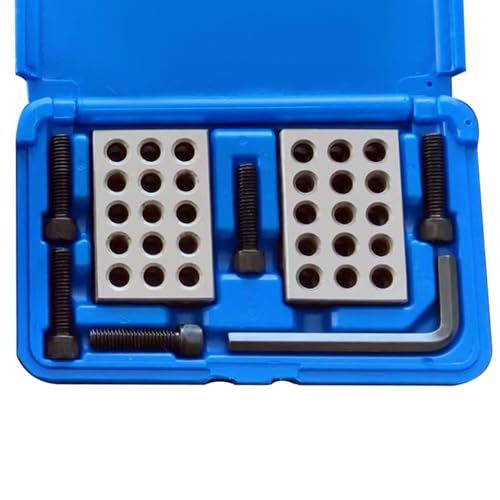 WFLNHB 1 x 2 x 3 Inch Blocks Hardened Steel Set 23 Holes 0.0001 Accuracy with Screws Hex Key Plastic Case