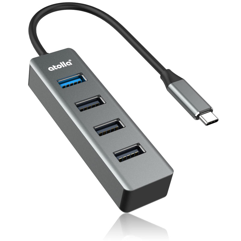 atolla USB C Hub, Aluminum USB C to USB Adapter with USB 3.0 Port & 3 USB 2.0 Ports for MacBook Pro/Air, iPad Pro, Chromebook, XPS and More