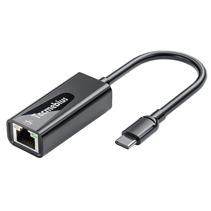 USB C Ethernet Adapter, USB C to 10 100 RJ45 Network LAN Wired Adapter, for MacBook Pro/Air, iPad Pro, Dell XPS, MateBook, Smartphone, Compatible Windows 7/8/10, Mac OS (TCC-S20C)