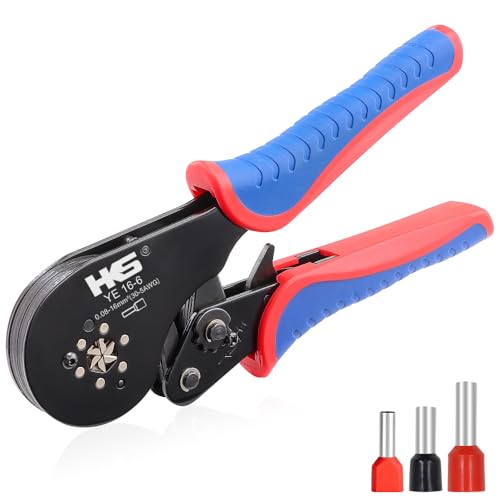 HKS Ferrule Crimping Tool AWG 30-5, Hexagonal Self-Adjusting Ratchet Crimper for End-Sleeves, Wire Ends Terimnals (Crimper 16-6) 16-6 Crimper