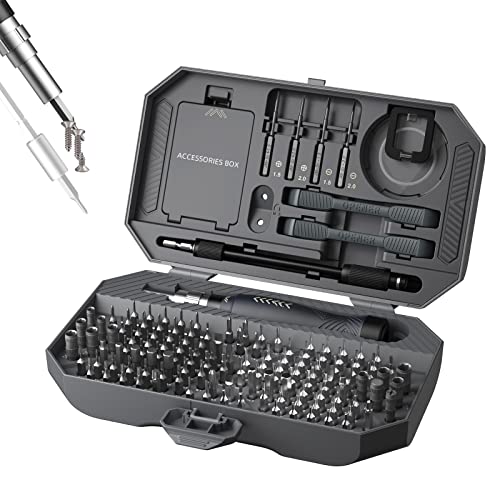 JAKEMY 164 in 1 Precision Screwdriver Set, Laptop Screwdriver Kit, Professional Computer Screwdriver Repair Tools with T5 T6 Torx Screwdriver Bit for MacBook, iPhone, PC, RC, PS5, Watch, Xbox, DIY Fo164 Precision Screwdriver Set