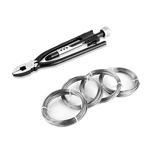 Ejoyous Wire Swivel Pliers 9" (228mm) Wire Lathe Pliers with 18/20 Gauge Steel Galvanized Wire for Safety Wire Wire Twist Pliers Safety Wire