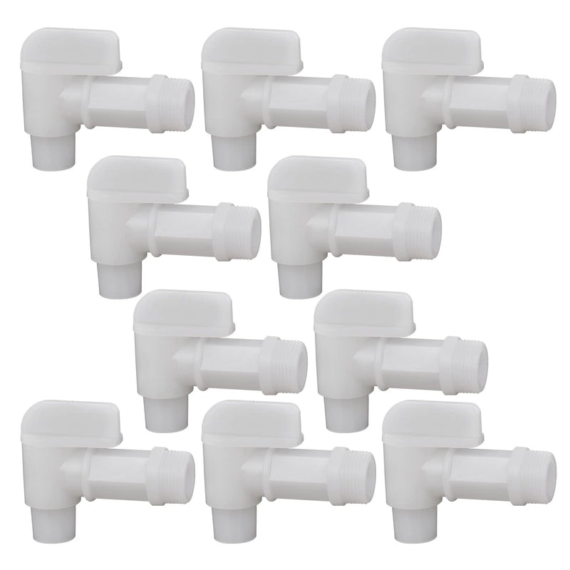Plastic Faucet Spigot Drum Faucet, 3/4 NPT Spigot Faucet for Water Jug, 1 Inch Thread Size, 10-Pack 10 Pack