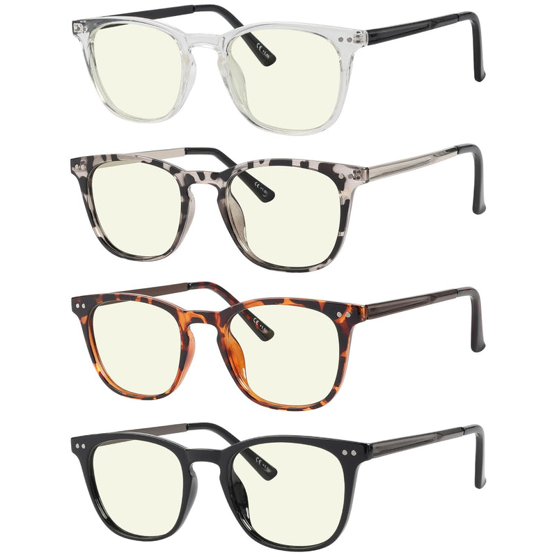 Eyekepper Multipack tinted Blue Light Blocking Reading Glasses for Women Men Readers Computer Eyeglasses A-4 Pack-mix 0.5 x