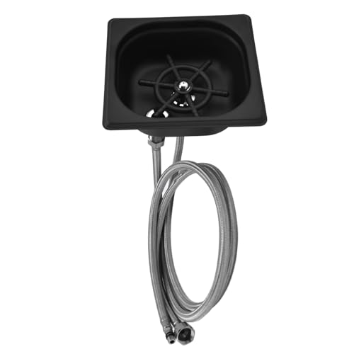Mumusuki Glass Rinser for Kitchen Sinks, Automatic Stainless Steel Pitcher Rinser Bottle Cup Washer Cleaner for Hotel Bar Cafe(Black)