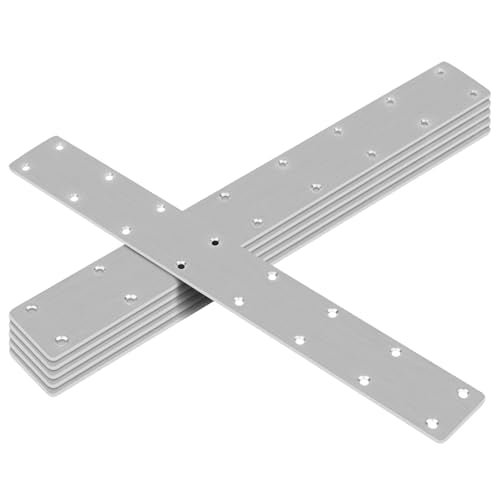 6 Pack 14-3/4" x 2" Long Flat Mending Plate Bracket, Stainless Steel 14-3/4" x 2" 6
