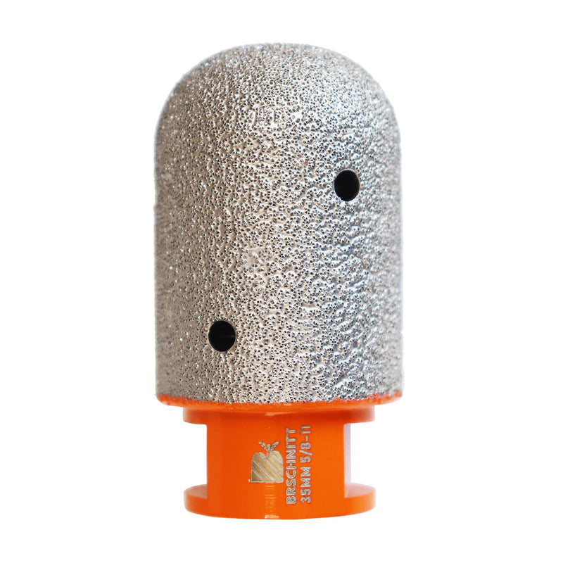 Diamond Finger Milling Bits,BRSCHNITT 1-3/8 Inch 35mm Dry Core Drill Bit with 5/8-11 Thread for Enlarging Shaping Existing Holes of Porcelain Tile Ceramic Marble Granite Countertop 1-3/8"(35mm)