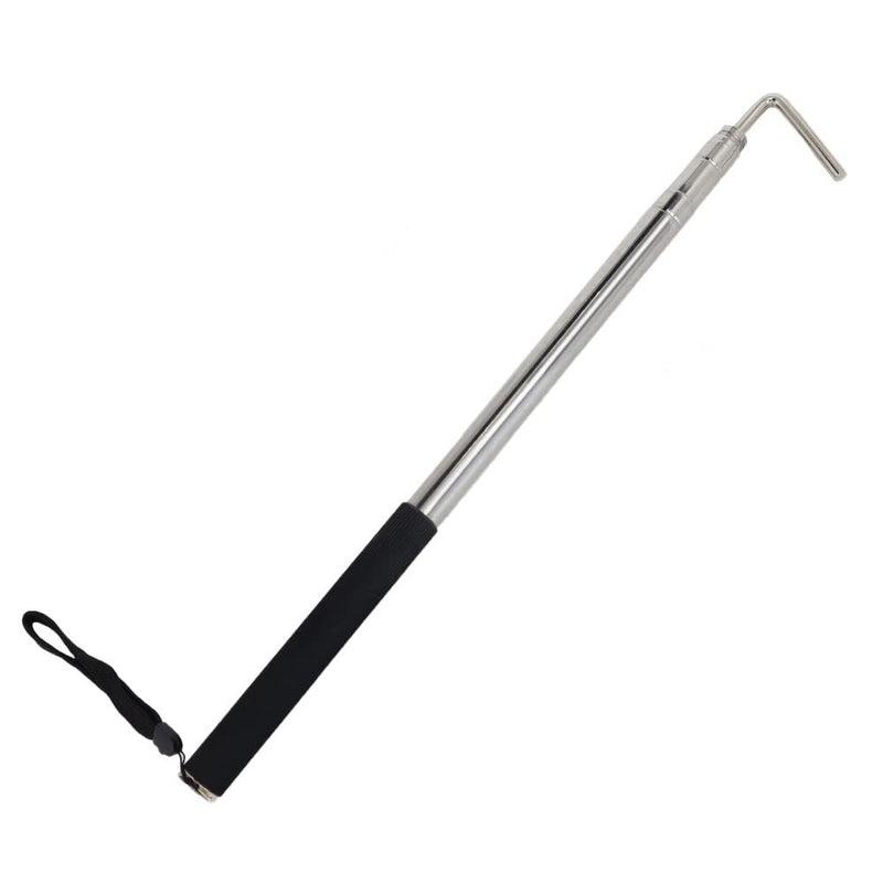 RV Awning Rod Opener Easy Reach Telescopic Puller 13-3/4" to 44-3/4" Stainless Steel Silver & Black - 1pack 1