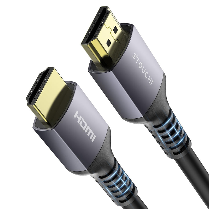 Stouchi 8K Long HDMI Cables 25FT, 48Gbps Ultra High Speed HDMI® Cord, CL3 in Wall Rated, 8K60 4K120 144Hz eARC SBTM HDR10+ Dolby Compatible for PS5, Xbox Series X, Apple TV 4K, Fire Roku TV Grey 1