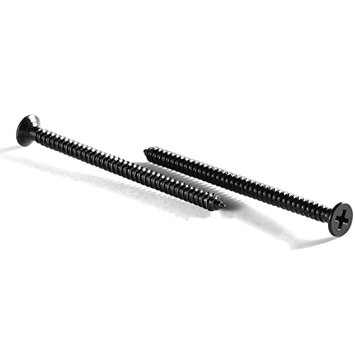 #12 x 2-3/4" Wood Screw 100Pcs 18-8 (304) Stainless Steel Screws Flat Head Phillips Fast Self Tapping Drywall Screws Black Oxide by SG TZH #12 x 2-3/4"