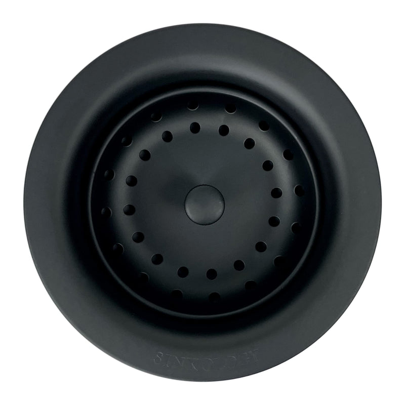 Sinkology SinkSense Kitchen Sink Basket Strainer Drain, Matte Black, Solid Brass, Removable Basket, Fits Standard 3.5 Inch Drain