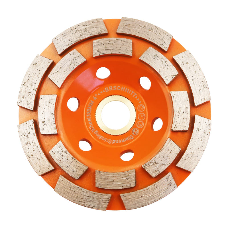 Diamond Cup Wheel 100 mm - BRSCHNITT Welded Double Row Diamond Cup Grinder Grinding Wheel for Concrete Masonry Granite Marble Natural Stone 1 100mm