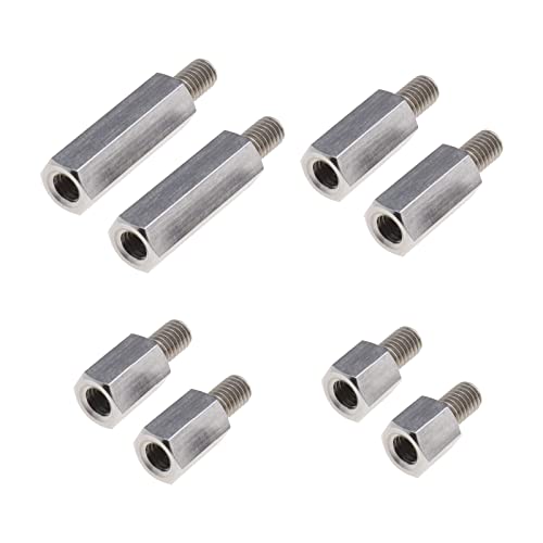 Create idea 8PCS Single Head Stud Hex Standoff Spacers Male to Female Thread 10mm 15mm 20mm 30mm M6 x M6 for PCB Hexagonal Fasteners Hardware Accessories Stainless Steel