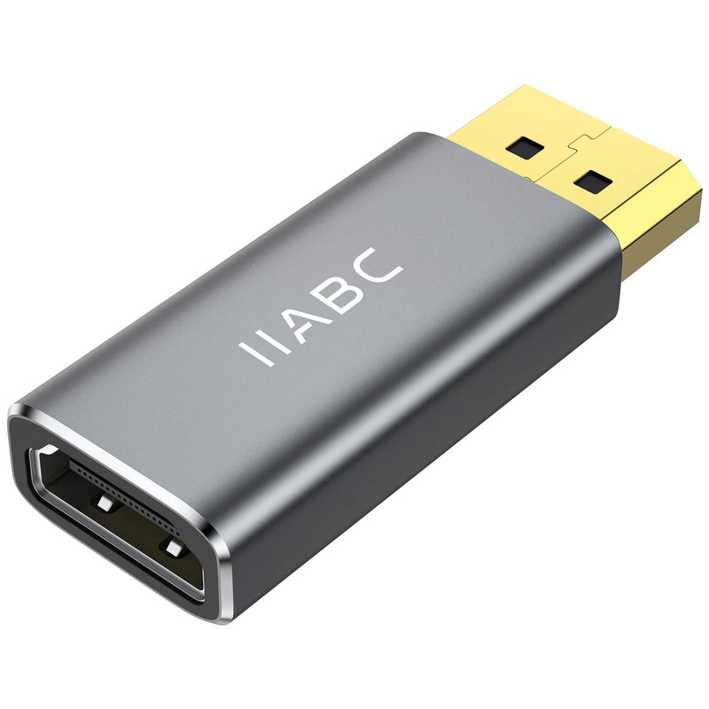 Displayport to HDMI Adapter，IIABC 4K 24K Gold Plated Displayport DP to HDMI Female Converter，Uni-Directional Display Port to HDMI Converter Compatible for Lenovo, HP, Dell &More- Grey 1-Pack