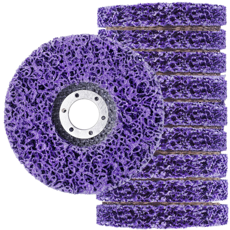 10 Packs 4-1/2" x 7/8" Strip Discs Stripping Wheel for Angle Grinders, Paint Removal Disc, Rust Stripping Wheel, Remove Scaling and Oxidation(Purple) | Paint Removal Disc, Rust Stripping Wheel, Remove Scaling and Oxidation(Purple) 4-1/2" x 7/8"