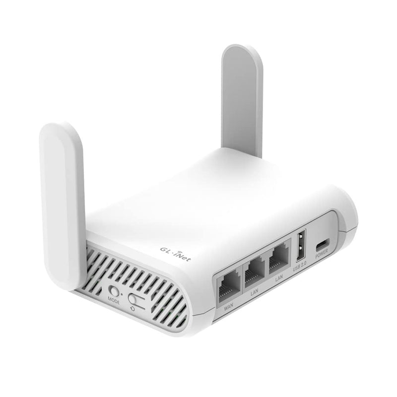 GL.iNet GL-SFT1200 (Opal) Portable WiFi Travel Router, Mini VPN Wireless Router for Fiber Optic Modem, Mobile Internet WiFi Repeater, Dual Band Openwrt Computer Routers, Home/Business/RV/Cruise White