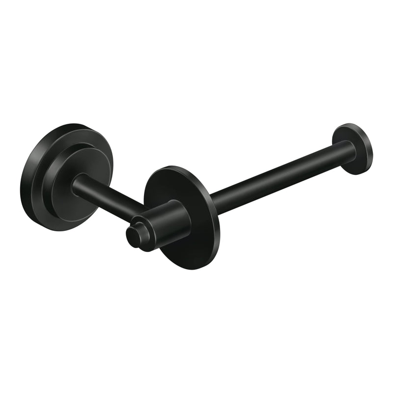Moen DN0709BLL Iso European Single Post Toilet Paper Holder, Matte Black